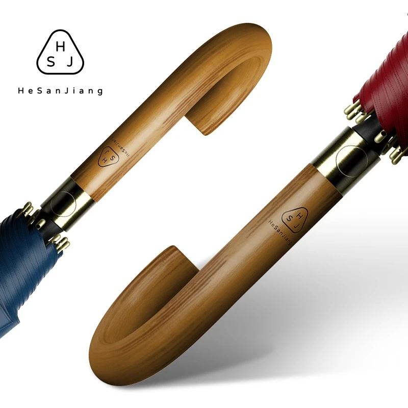 Umbrella With Wooden Handle